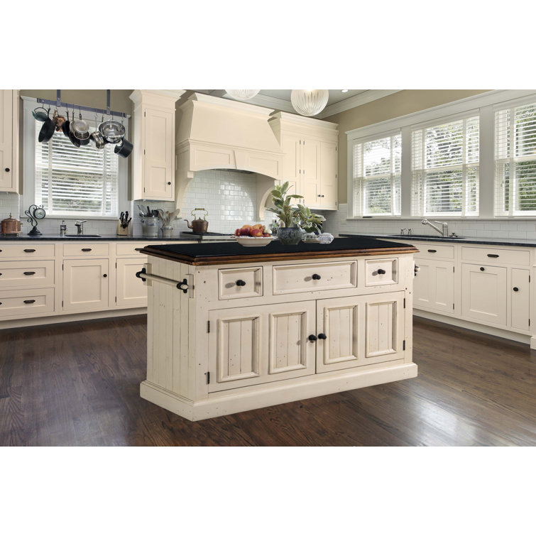 Three Posts™ Eloy 51'' Wide Rolling Kitchen Island with Granite Top & Reviews Wayfair